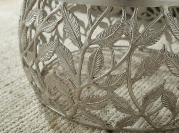 Ronde salontafel zilver met wit marmer 60 cm