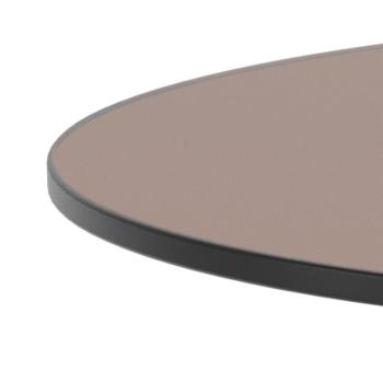 Ronde salontafel brons met bruin glas 45 cm