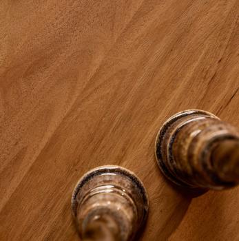 Ronde salontafel met laden mangohout 80 cm