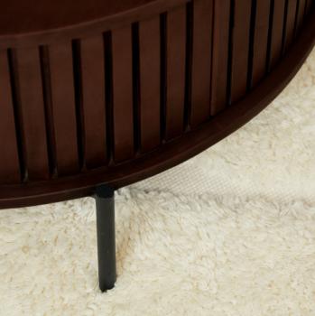 ronde salontafel donkerbruin mangohout 80 cm