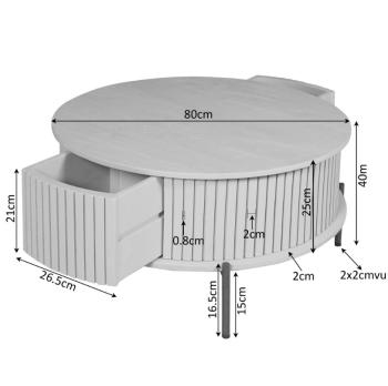 ronde salontafel donkerbruin mangohout 80 cm