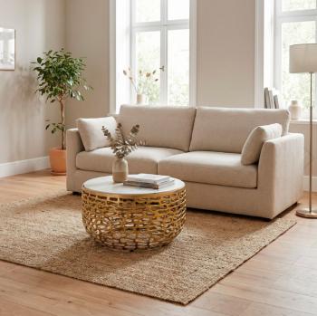 Salontafel goud marmer wit 60cm