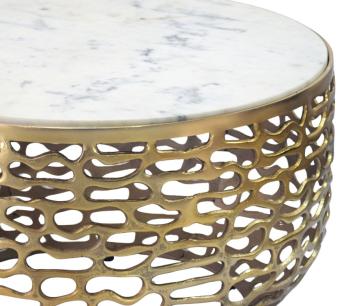 Salontafel goud marmer wit 60cm