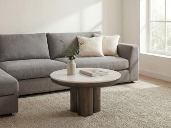 ronde salontafel zwart bronze poot marmer wit 60 cm