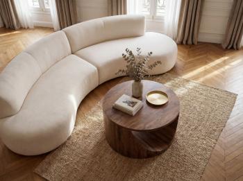 ronde salontafel mangohout donkerbruin 60 cm
