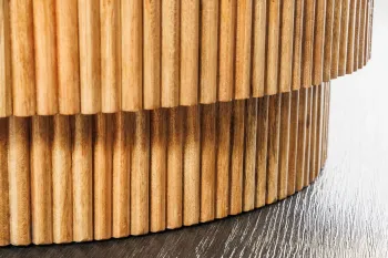 ronde salontafel mangohout met marmer 60 cm