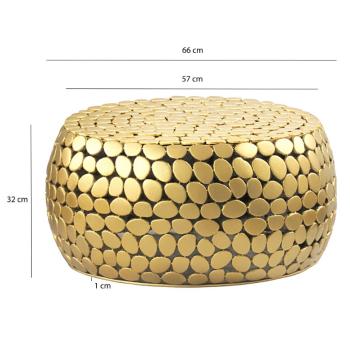 Salontafel goudkleurig metaal 66cm
