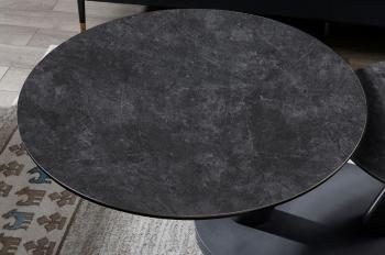 ronde salontafel keramiek donkergrijs draaibaar 80-126 cm