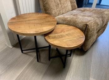 Salontafel set mangohout naturel