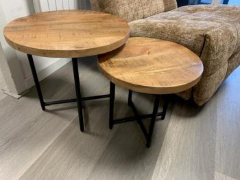 Salontafel set mangohout naturel