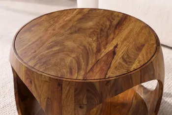 ronde salontafel massief sheeshamhout 60 cm