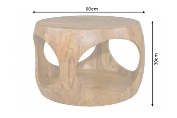 ronde salontafel massief sheeshamhout 60 cm