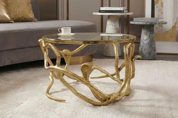 ronde salontafel snake goud 67 cm