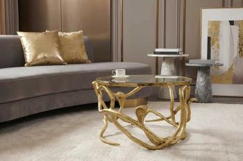 ronde salontafel snake goud 67 cm