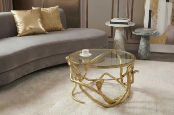 ronde salontafel snake goud 67 cm