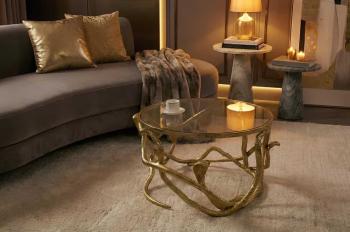 ronde salontafel snake goud 67 cm