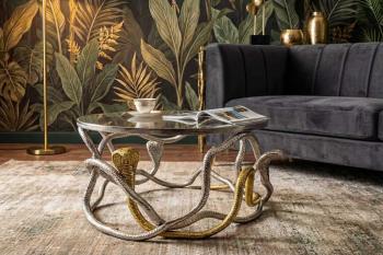 ronde salontafel snake zilver goud 67 cm