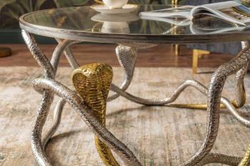ronde salontafel snake zilver goud 67 cm