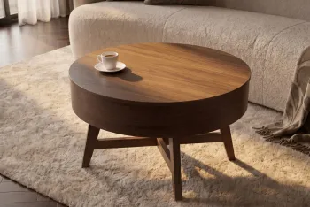 ronde salontafel walnoot 70 cm