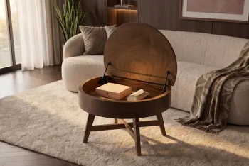 ronde salontafel walnoot 70 cm