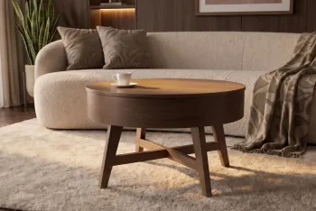 ronde salontafel walnoot 70 cm