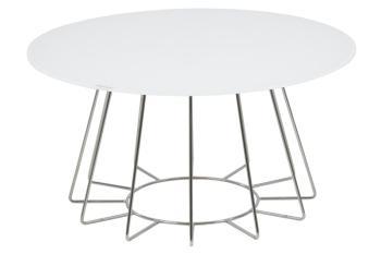 ronde salontafel wit glas