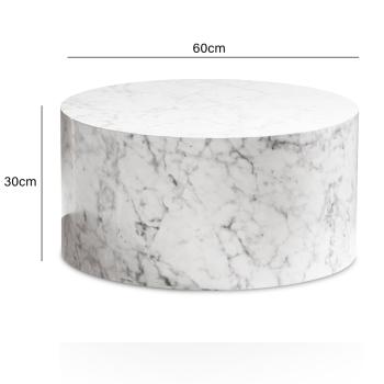 ronde salontafel wit grijs marmerlook 60 cm