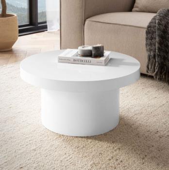 Ronde salontafel wit hoogglans 60 cm