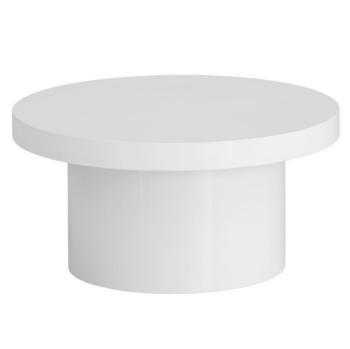 Ronde salontafel wit hoogglans 60 cm