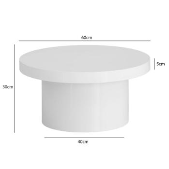 Ronde salontafel wit hoogglans 60 cm