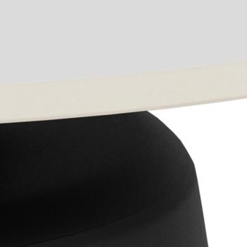 ronde salontafel wit keramiek zwart onderstel 70 cm