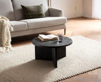 ronde salontafel zwart mangohout 60cm