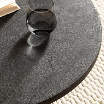ronde salontafel zwart mangohout 60cm