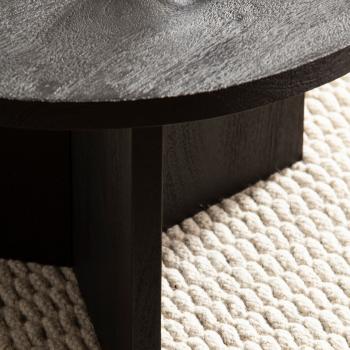 ronde salontafel zwart mangohout 60cm