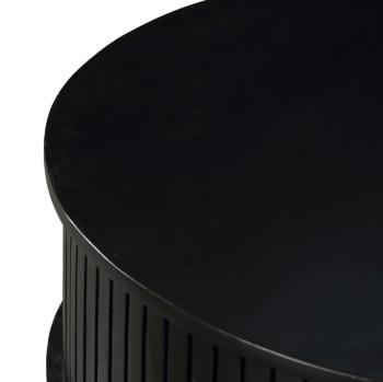 Ronde salontafel zwart mangohout 80 cm