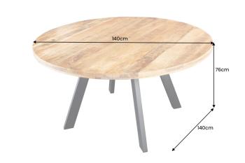 Ronde eettafel bruin mango 140 cm