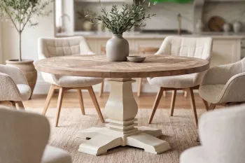 ronde tafel recycled grenenhout 120 cm