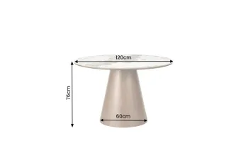 ronde tafel donkerbruin eiken met pandora keramiek tafelblad 120 cm