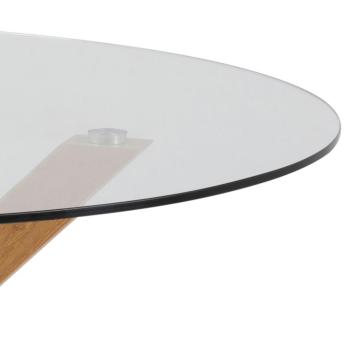 Ronde eetkamertafel wild eiken met veiligheidsglas 119cm