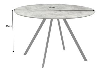 Ronde Eetkamertafel grijs betonlook 100 cm