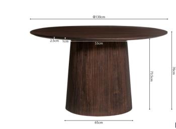 ronde donkerbruine tafel 130 cm