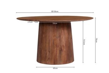 ronde lichtbruine tafel 130 cm