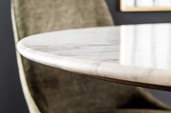 Ronde eettafel wit marmer mangohout 140 cm