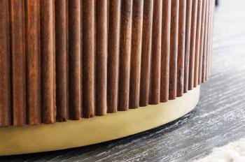 Ronde eettafel wit marmer mangohout 140 cm
