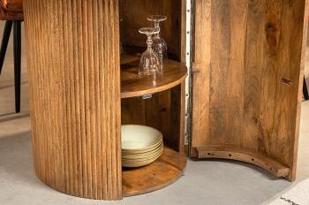 Ronde Eettafel mangohout met barfunctie 120 cm