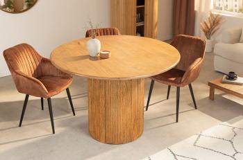 Ronde Eettafel mangohout met barfunctie 120 cm
