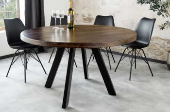Ronde tafel mangohout taupebruin 120 cm