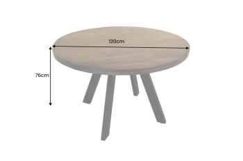 Ronde tafel mangohout taupebruin 120 cm