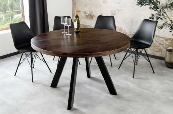 Ronde tafel mangohout taupebruin 120 cm