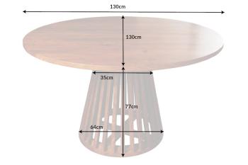 ronde eetkamertafel massief acaciahout 130 cm